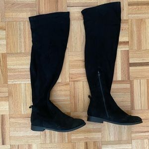 black suede over-the-knee boots size 7